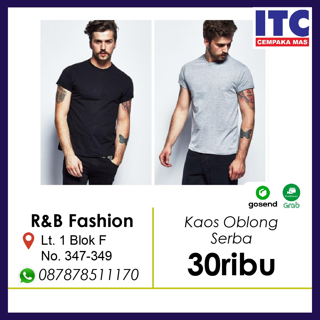  Kaos  Oblong Serba 20 Ribu di R B Fashion ITC  Cempaka  Mas  